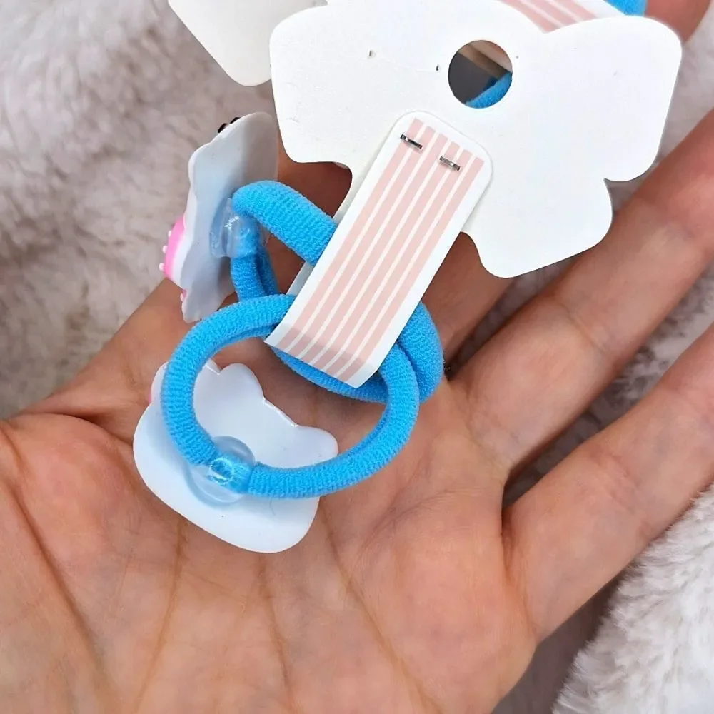 Hello kitty blue hair bands for braids and kids set